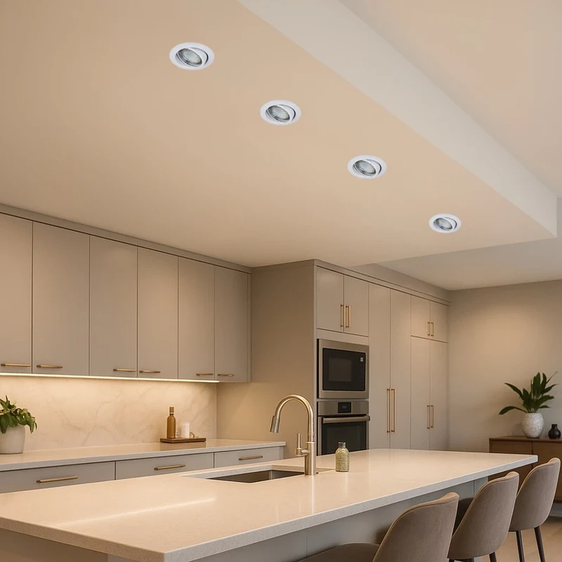 Lite – LED луни за вграждане в бяло, комплект 3бр, Ø86мм, 3×3W, 3000K