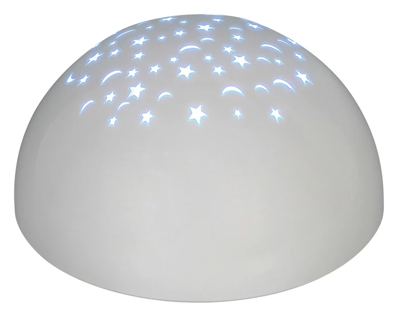 Lina – LED нощна лампа проектор за деца в бяло, Ø135мм, 0.5W, RGB
