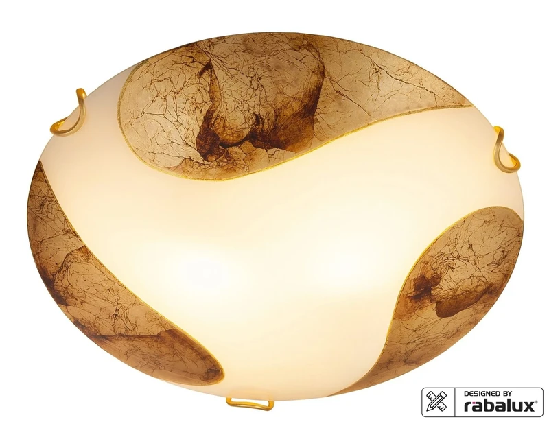 Art gold – класически плафон в бяло и златно, Ø300мм, 1×E27, IP20