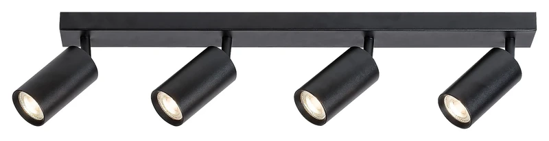 Solo – 4-пътен LED спот в черен метал, 600×140мм, 4×GU10, IP20