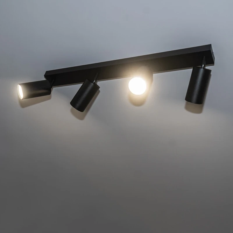 Solo – 4-пътен LED спот в черен метал, 600×140мм, 4×GU10, IP20