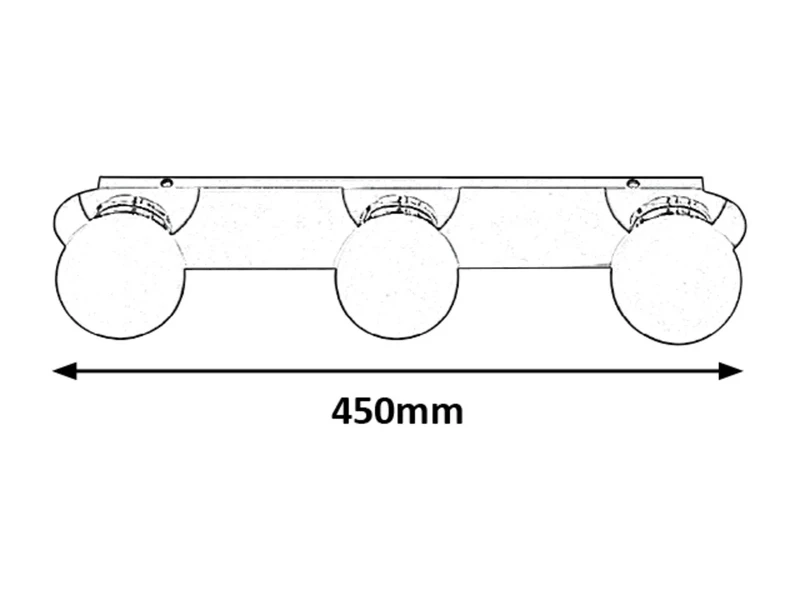 Becca – модерен LED плафон за баня в хром/бяло, 450мм, 3×G9, IP44