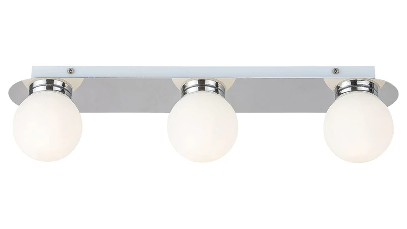 Осветление за баня Becca – модерен LED плафон за баня в хром/бяло, 450мм, 3×G9, IP44