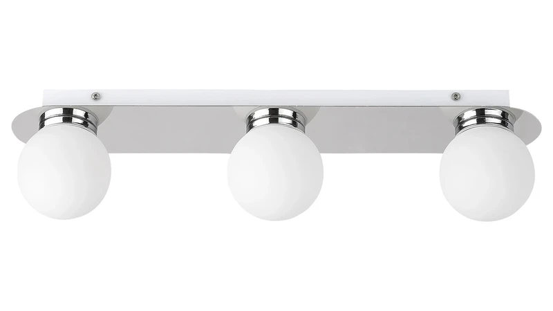 Becca – модерен LED плафон за баня в хром/бяло, 450мм, 3×G9, IP44