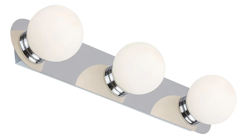 Becca – модерен LED плафон за баня в хром/бяло, 450мм, 3×G9, IP44