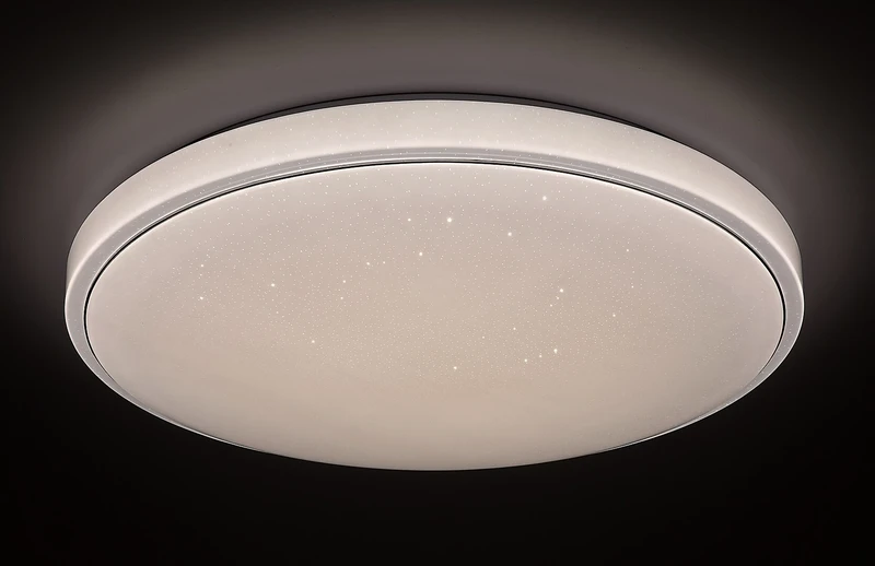 Bruce – LED плафон в бяло със звезден ефект, Ø590мм, 40W, 3000-6000K