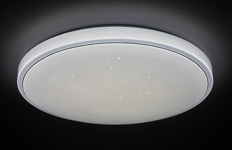 Bruce – LED плафон в бяло със звезден ефект, Ø590мм, 40W, 3000-6000K