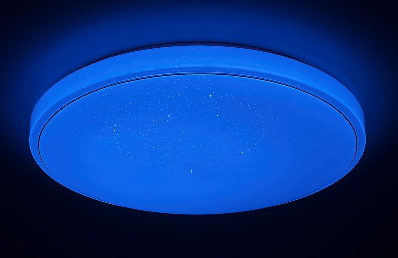 Bruce – LED плафон в бяло със звезден ефект, Ø590мм, 40W, 3000-6000K