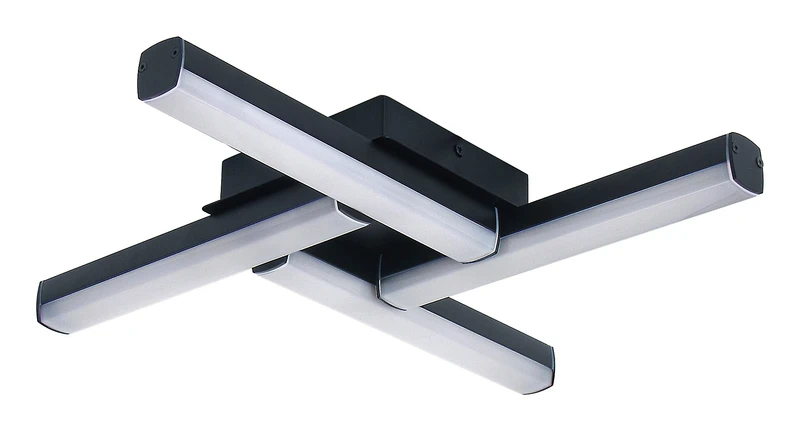 Evan – LED плафон за баня в черен мат, 425×425мм, 18W, 4000K, IP44