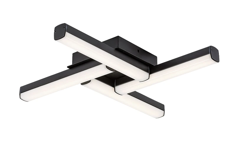 Evan – LED плафон за баня в черен мат, 425×425мм, 18W, 4000K, IP44