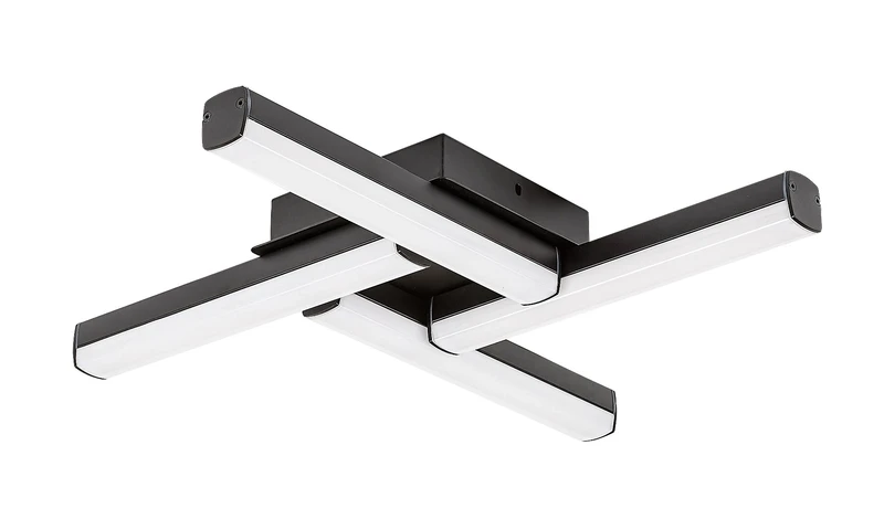 Evan – LED плафон за баня в черен мат, 425×425мм, 18W, 4000K, IP44