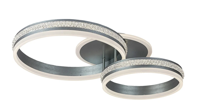Avalon – LED плафон в брашуван алуминий с бял акрил, Ø650мм, 50W, 4000K