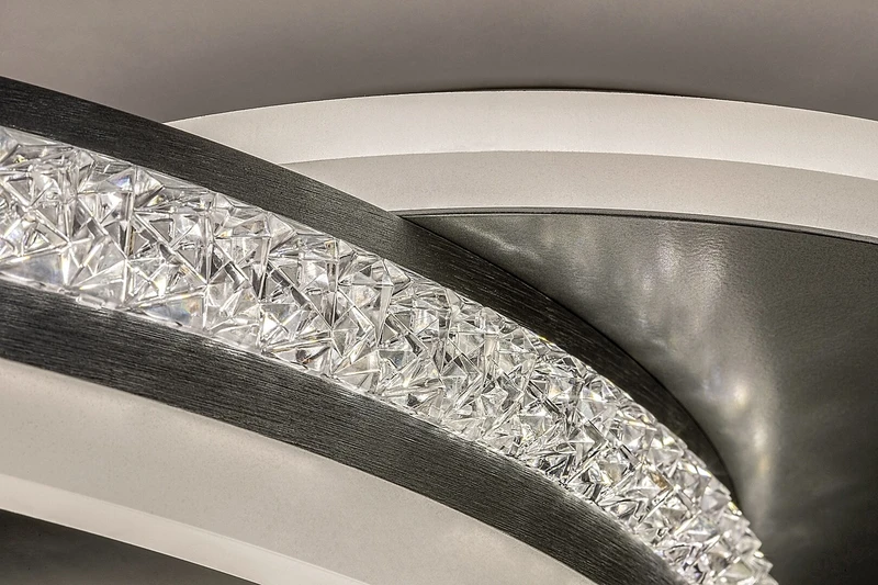 Avalon – LED плафон в брашуван алуминий с бял акрил, Ø650мм, 50W, 4000K