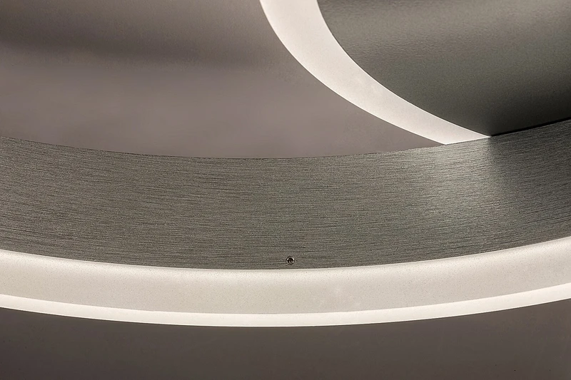 Avalon – LED плафон в брашуван алуминий с бял акрил, Ø650мм, 50W, 4000K