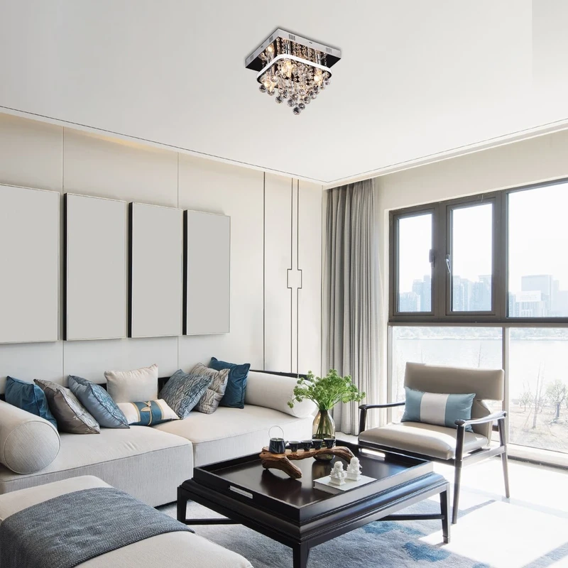 Pallas – LED плафон в хром с кристали, 300×300мм, 23W, 4000K