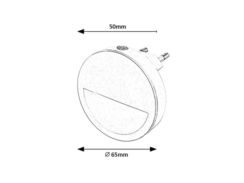 Pumpkin – LED нощна лампа със сензор в бяло, Ø65мм, 0.5W, 3000K