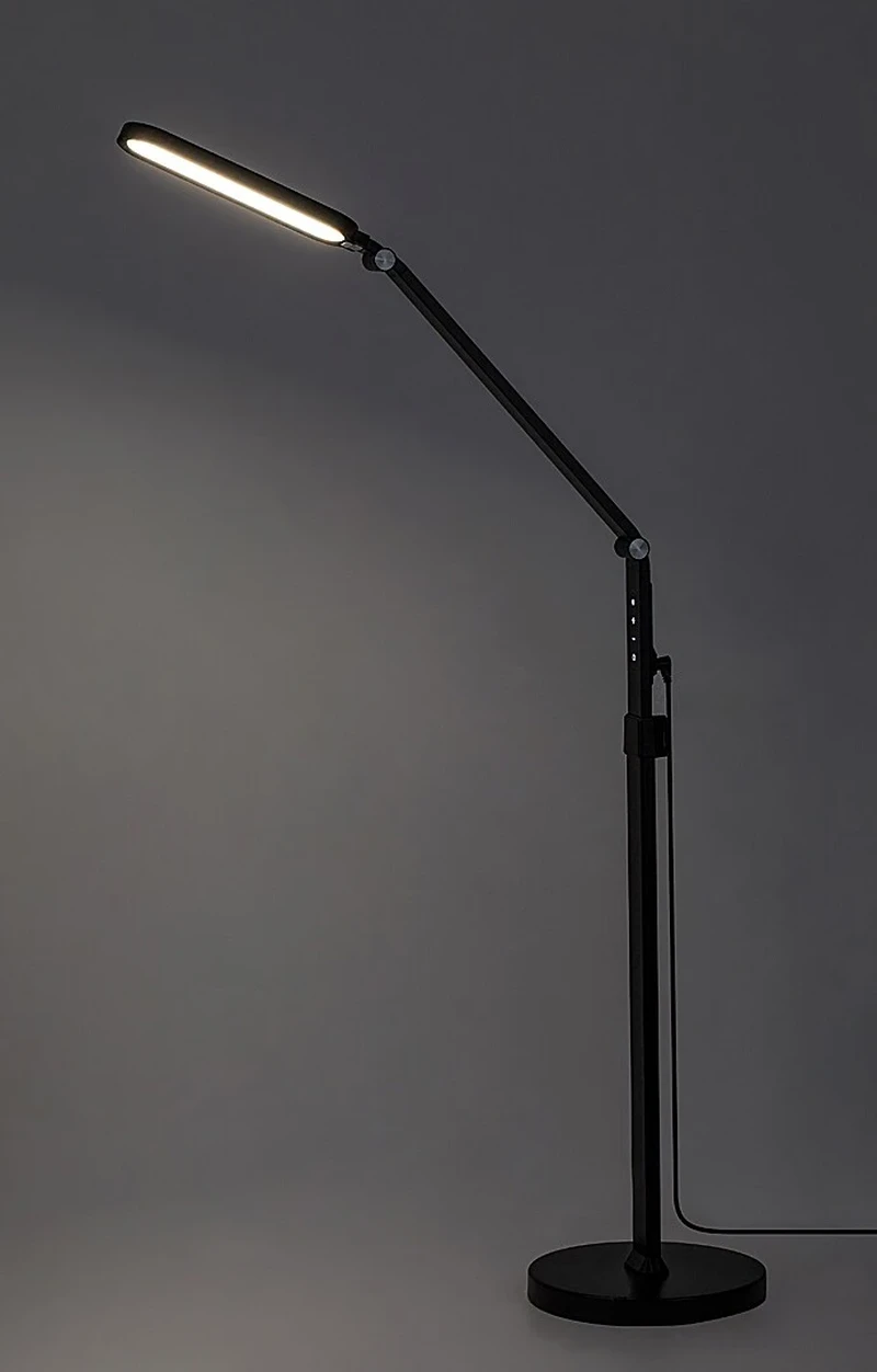 Draco – LED настолна/стояща лампа в черно с бял абажур, Ø210мм, 13W, 3000-6000K
