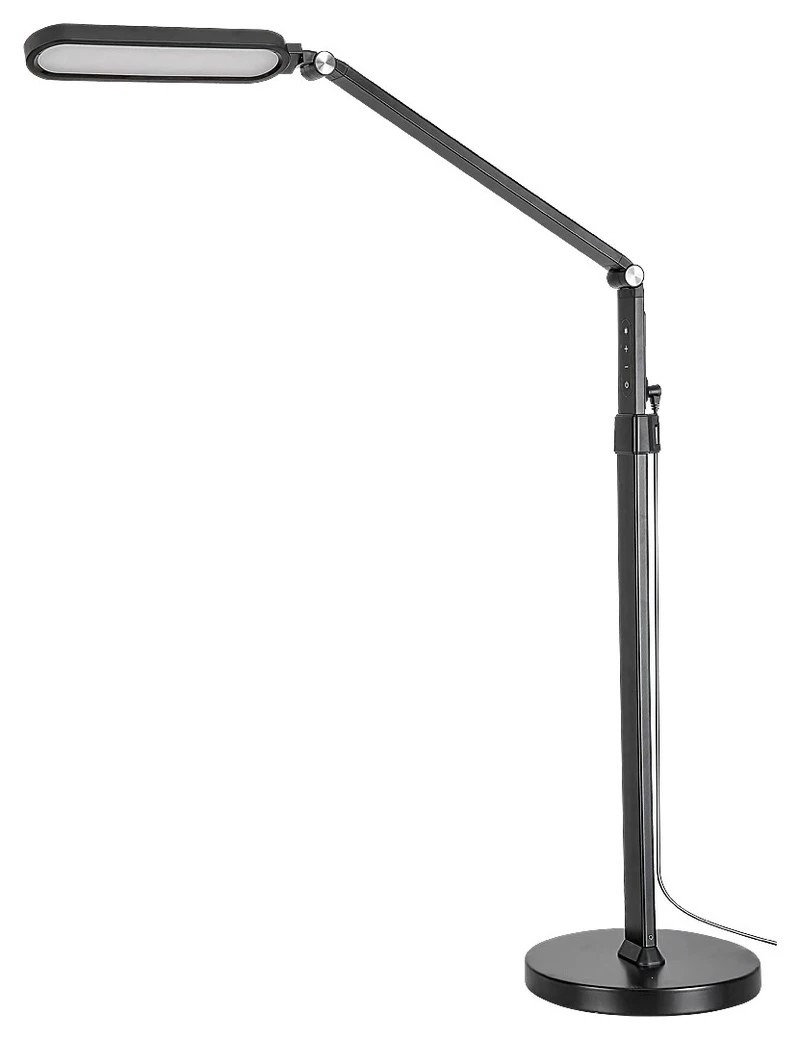 Draco – LED настолна/стояща лампа в черно с бял абажур, Ø210мм, 13W, 3000-6000K