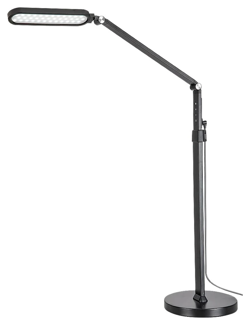 Draco – LED настолна/стояща лампа в черно с бял абажур, Ø210мм, 13W, 3000-6000K