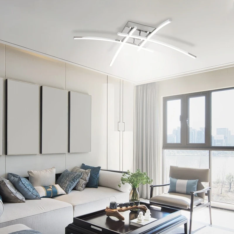 Alexis – LED плафон в хром с пластмасови абажури, Ø665мм, 24W, 4000K