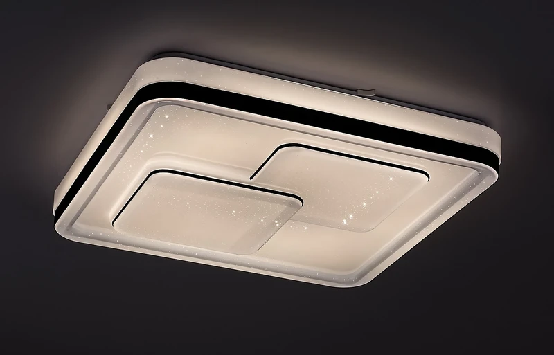 Hecate – LED плафон в черно с бял абажур, 485×485мм, 40W, 4000K