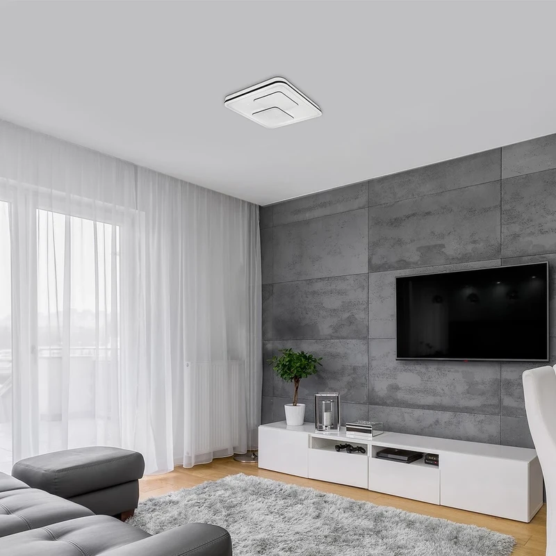 Hecate – LED плафон в черно с бял абажур, 485×485мм, 40W, 4000K