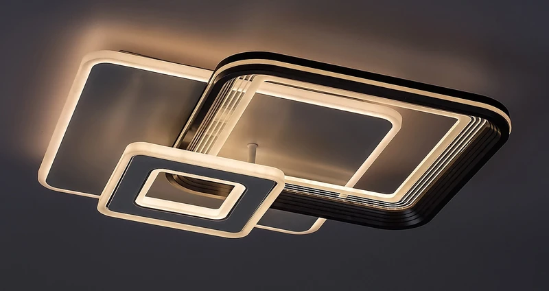Stregobor – LED плафон в сиво с бял акрилен абажур, 495×495мм, 48W, 3000-6000K