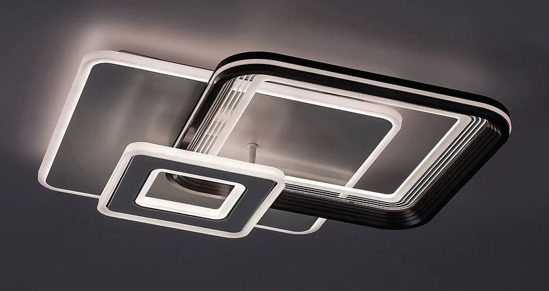 Stregobor – LED плафон в сиво с бял акрилен абажур, 495×495мм, 48W, 3000-6000K