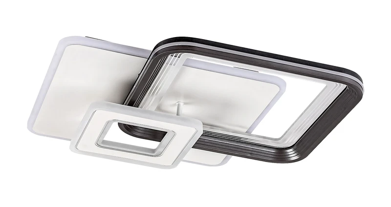 Stregobor – LED плафон в сиво с бял акрилен абажур, 495×495мм, 48W, 3000-6000K