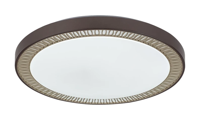 LED плафони Matea – LED плафон в кафяво с бял акрилен абажур, Ø500мм, 40W, 3000-6000K