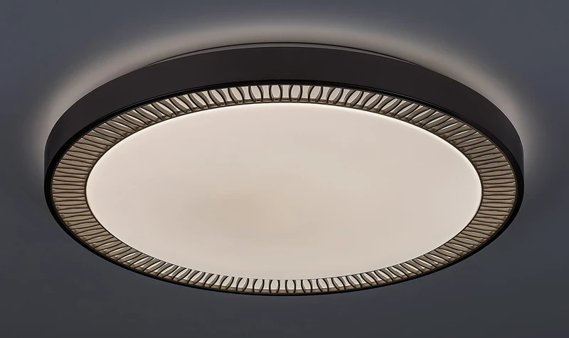 Matea – LED плафон в кафяво с бял акрилен абажур, Ø500мм, 40W, 3000-6000K
