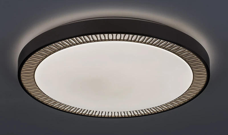 Matea – LED плафон в кафяво с бял акрилен абажур, Ø500мм, 40W, 3000-6000K
