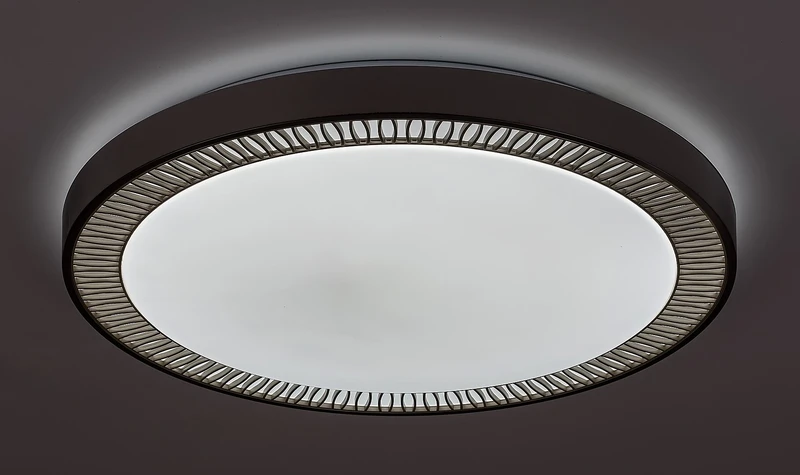 Matea – LED плафон в кафяво с бял акрилен абажур, Ø500мм, 40W, 3000-6000K