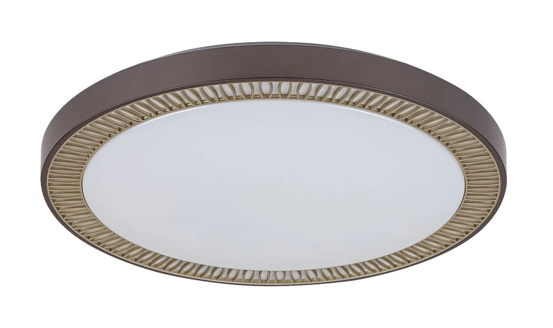 Matea – LED плафон в кафяво с бял акрилен абажур, Ø500мм, 40W, 3000-6000K