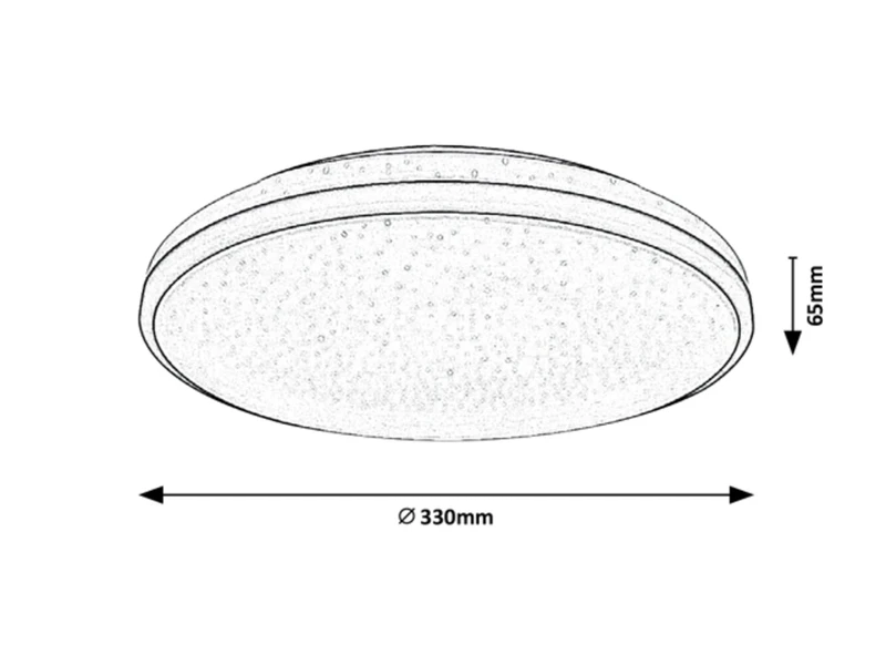 Slava – LED плафон за баня в черно с бял акрил, Ø330мм, 18W, 3000K, IP44