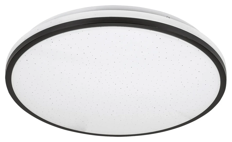 Slava – LED плафон за баня в черно с бял акрил, Ø330мм, 18W, 3000K, IP44