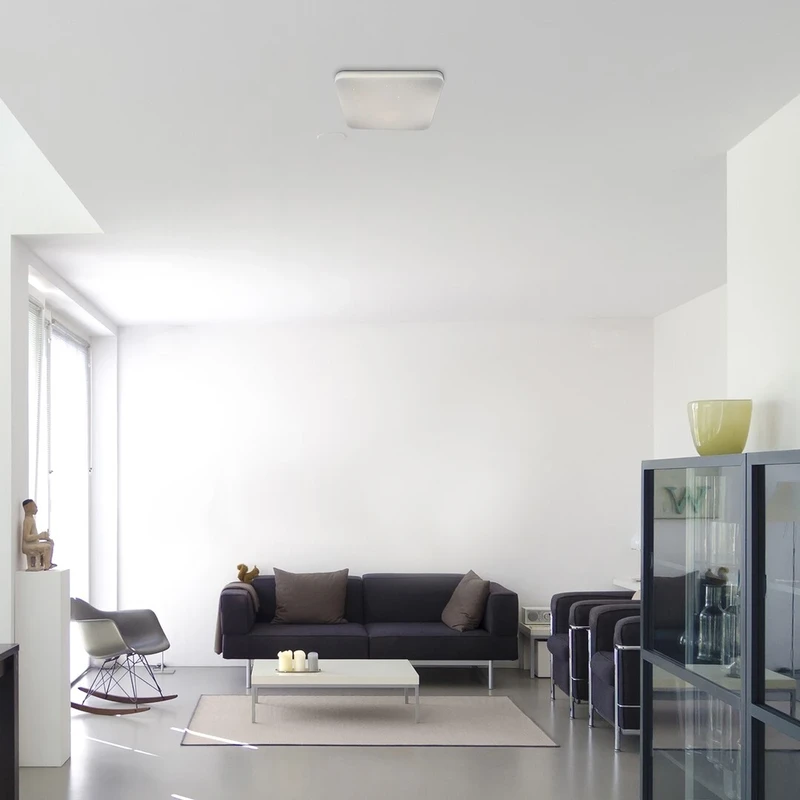 Lucas – LED плафон в бяло с ефект звездно небе, 335×335мм, 18W, 4000K