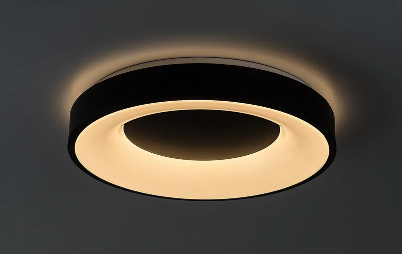 Ceilo – LED плафон в черно/бяло, Ø480мм, 38W, 3000-6500K, дистанционно