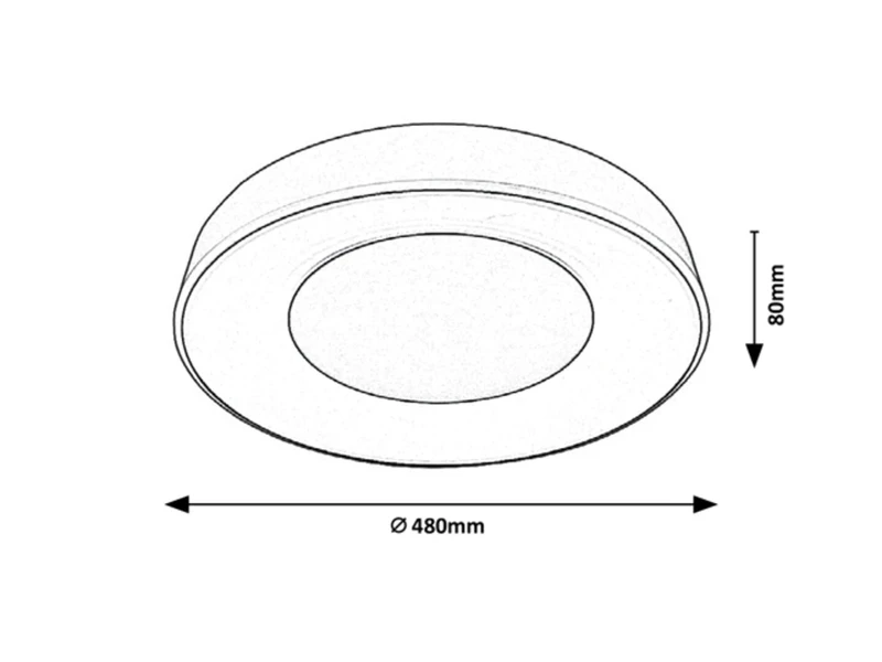 Ceilo – LED плафон в бяло с дистанционно, Ø480мм, 38W, 3000-6500K