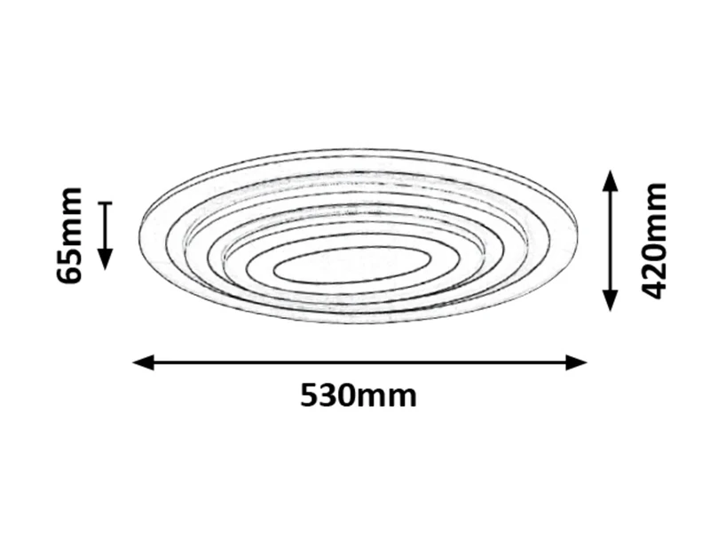 Taneli – LED плафон с дистанционно в бяло, 530×420мм, 41W, 3000-6500K