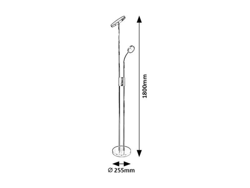 Ophus – LED лампион в черен мат с прозрачно стъкло, 255×1800мм, 23W, 3000K