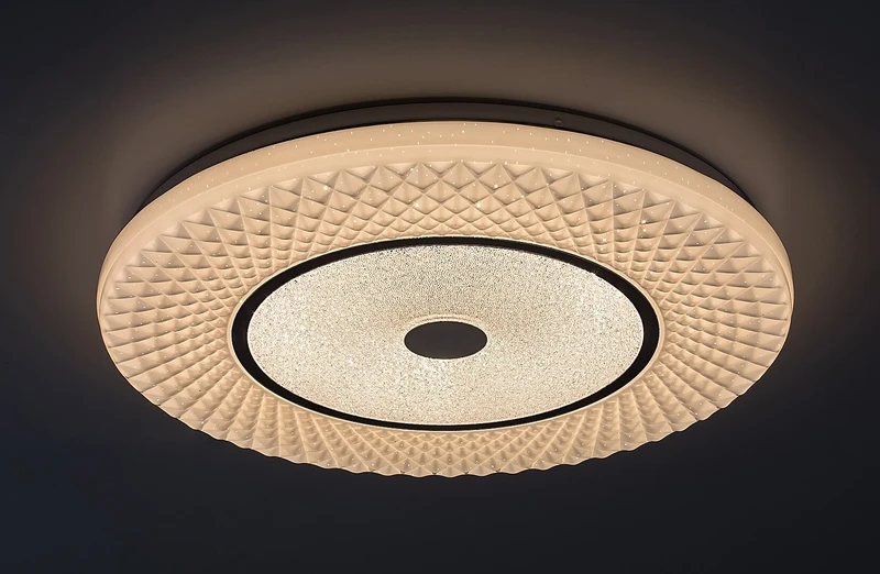 Tornado – LED плафон в хром с бял абажур, Ø480мм, 72W, 3000-6500K