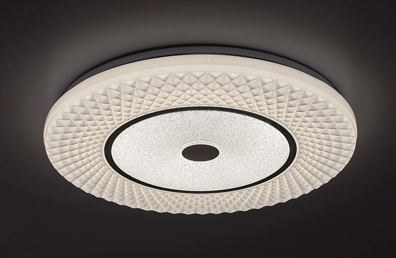 Tornado – LED плафон в хром с бял абажур, Ø480мм, 72W, 3000-6500K
