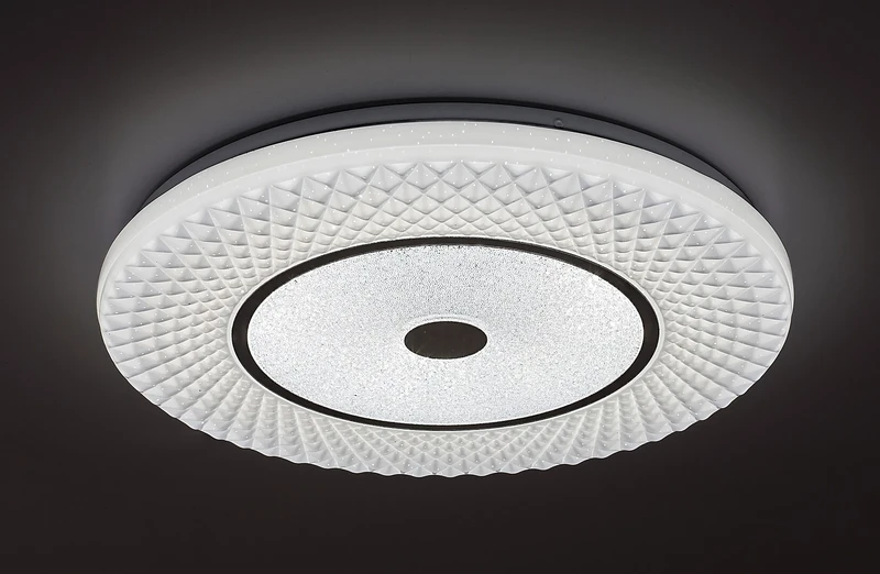 Tornado – LED плафон в хром с бял абажур, Ø480мм, 72W, 3000-6500K