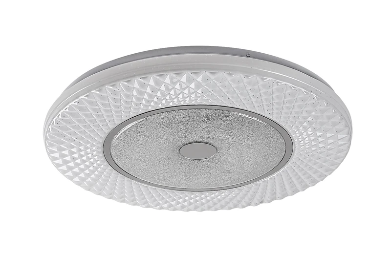 Tornado – LED плафон в хром с бял абажур, Ø480мм, 72W, 3000-6500K