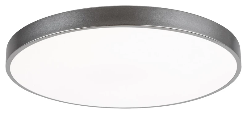 LED плафони Tesia – LED плафон в сребристо с бял абажур, Ø600мм, 60W, 3000-6000K