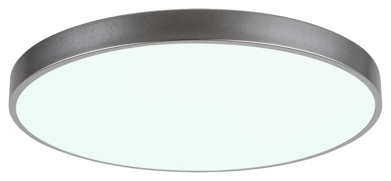 Tesia – LED плафон в сребристо с бял абажур, Ø600мм, 60W, 3000-6000K