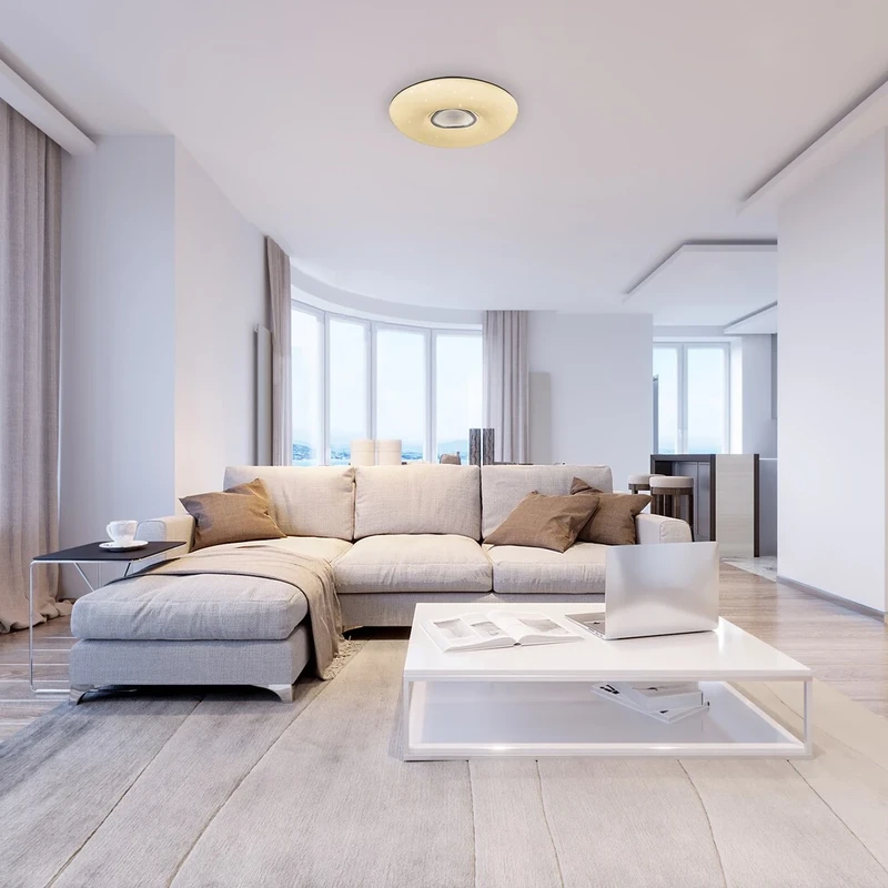 Tayla – LED плафон в бяло с дистанционно, Ø500мм, 60W, 3000-6500K
