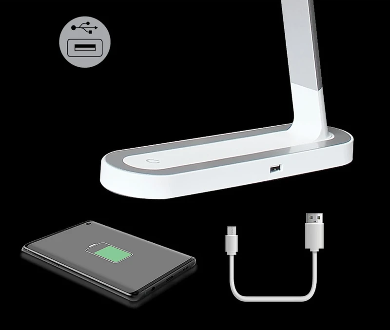 Misha – LED настолна лампа в бяло, 400мм, 7W, 4000K, димируема с тъч бутон