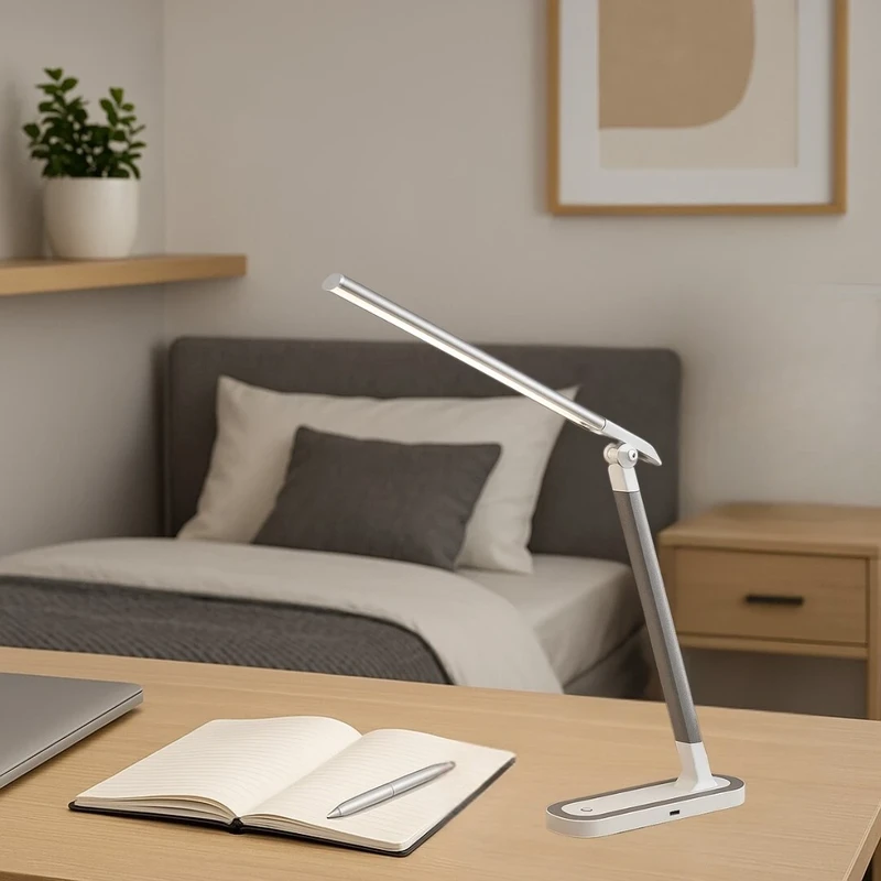 Misha – LED настолна лампа в бяло, 400мм, 7W, 4000K, димируема с тъч бутон